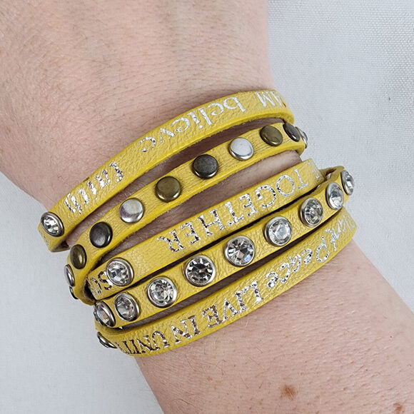 Good Works Yellow Leather Wrap Bracelet - Picture 1 of 5